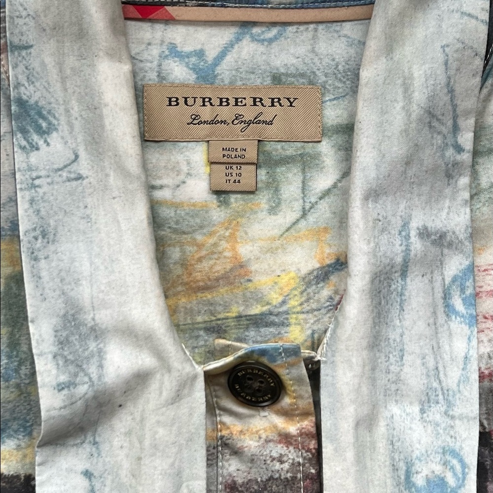 Burberry Lobelia Multicolored Bow Blouse Top Shirt - Picture 12 of 12